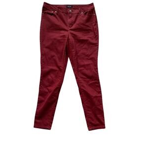 TailorMade Womens/Teens Maroon Skinny Pants Size 10 Soft Feel